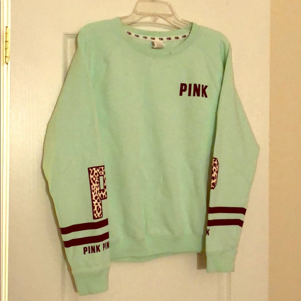 Victoria’s Secret PINK Mint and Leopard Sweatshirt